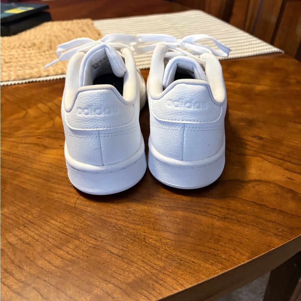 adidas Women's White Leather Sneakers - Picture 2 of 6